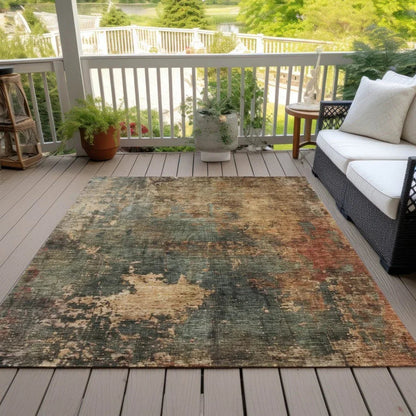 Zuleya Green Washable Indoor - Outdoor Rug - LOOMLAN - LOOMLAN Rugs - Outdoor Rugs