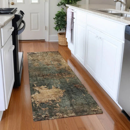 Zuleya Green Washable Indoor - Outdoor Rug - LOOMLAN - LOOMLAN Rugs - Outdoor Rugs