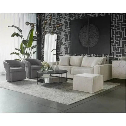 Zuma Coffee Table Concrete & Glass Gold Caps-Outdoor Coffee Tables-SUNPAN-LOOMLAN