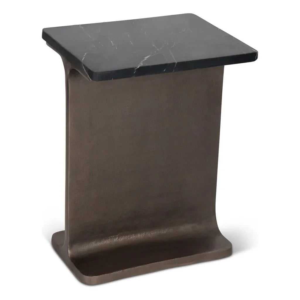 Zuma I - Beam Marble Top Rectangular Side Table - LOOMLAN - Urbia - Side Tables