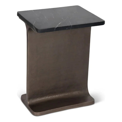Zuma I - Beam Marble Top Rectangular Side Table - LOOMLAN - Urbia - Side Tables