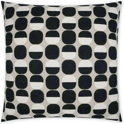 Zuri Onyx Circular Dots Black Large Throw Pillow Insert - LOOMLAN - D.V. Kap - Throw Pillows