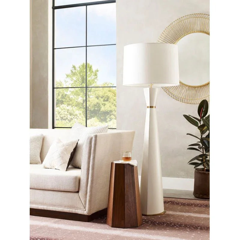 Zuri Triangular Shaped White Floor Lamp-Floor Lamps-Wildwood-LOOMLAN