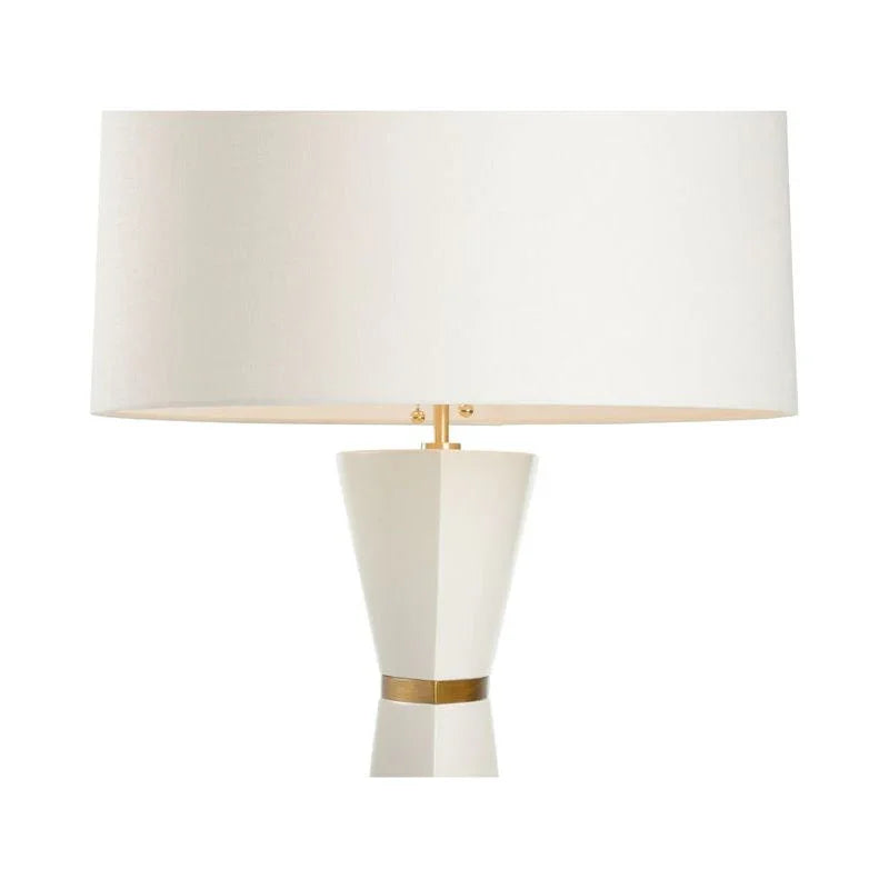 Zuri Triangular Shaped White Floor Lamp-Floor Lamps-Wildwood-LOOMLAN