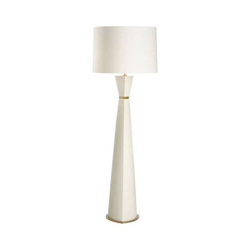 Zuri Triangular Shaped White Floor Lamp-Floor Lamps-Wildwood-LOOMLAN