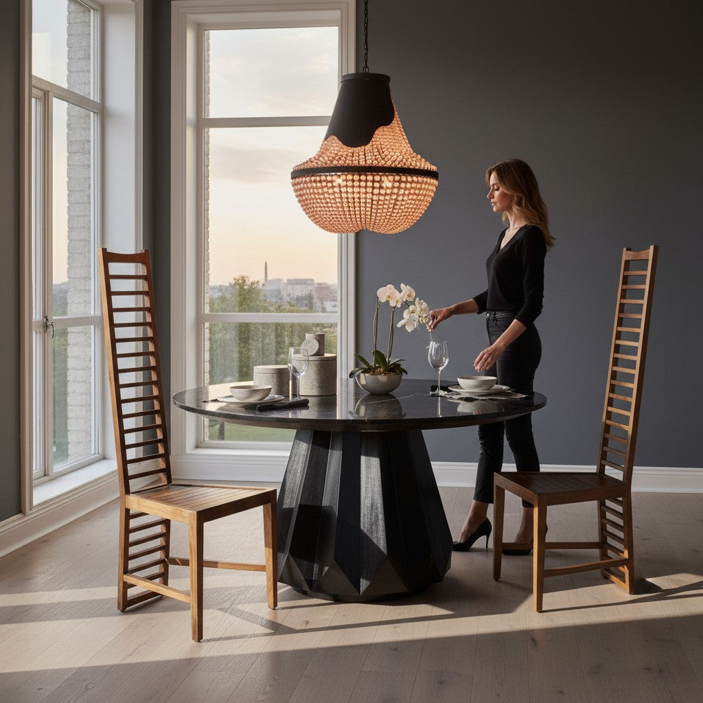 Morris Wooden Black Dining Chair