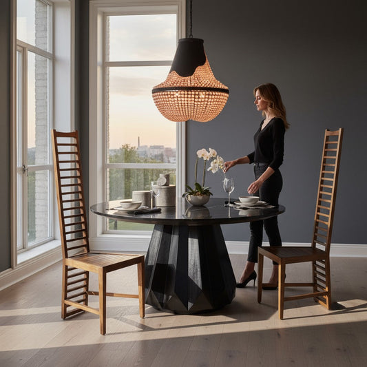 Morris Wooden Black Dining Chair