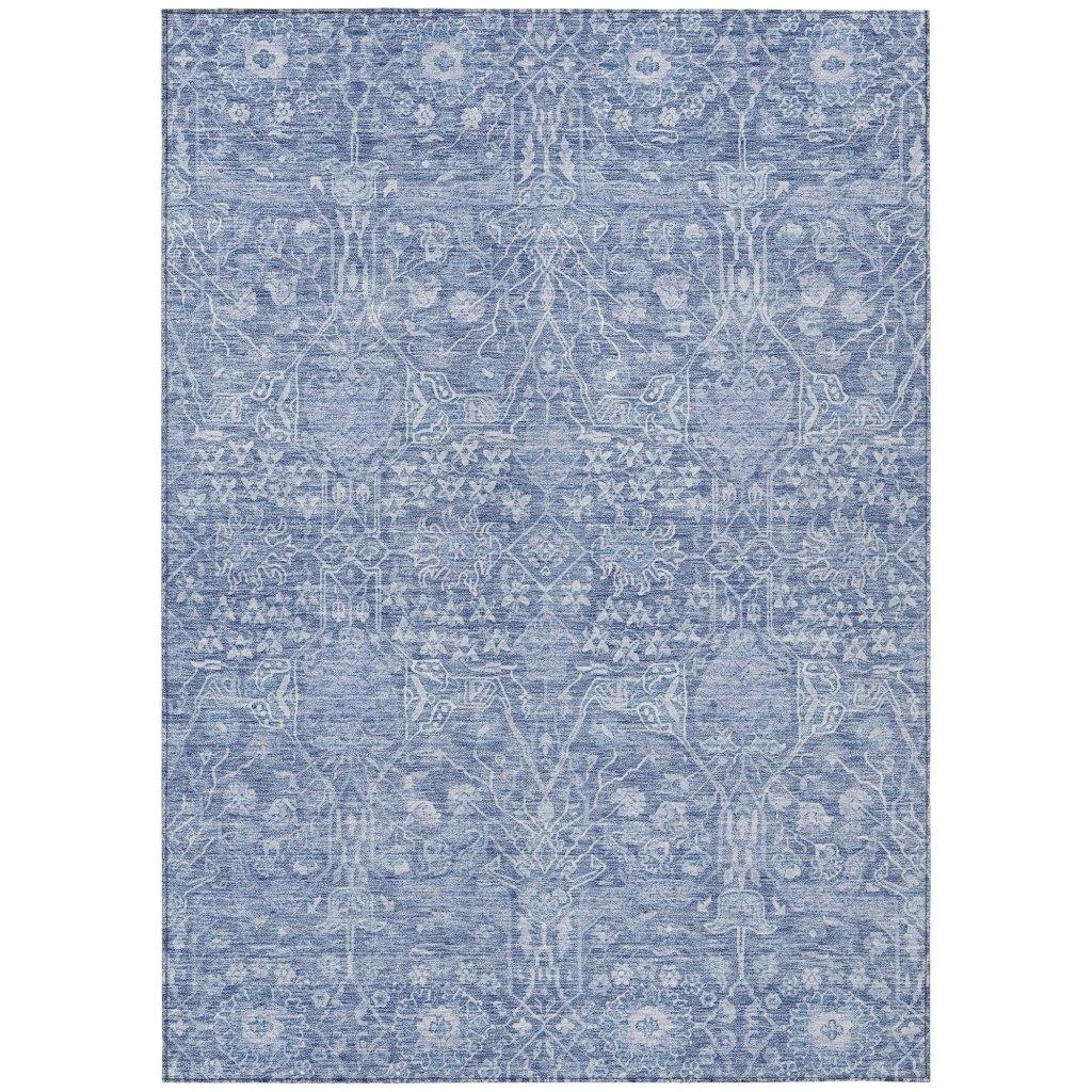Mila Blue Washable Indoor-Outdoor Rug-Outdoor Rugs-LOOMLAN Rugs-2'6" x 3'10"-LOOMLAN