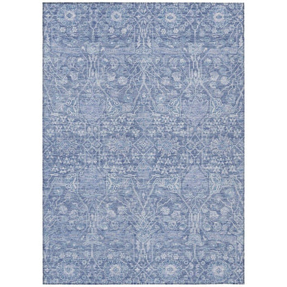 Mila Blue Washable Indoor-Outdoor Rug-Outdoor Rugs-LOOMLAN Rugs-2'6" x 3'10"-LOOMLAN