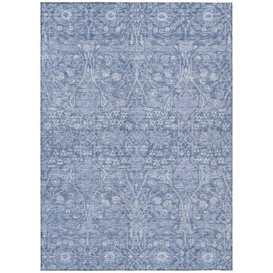 Mila Blue Washable Indoor-Outdoor Rug-Outdoor Rugs-LOOMLAN Rugs-2'6" x 3'10"-LOOMLAN