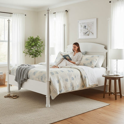 New Douglas Wood White Washed Bed Frame